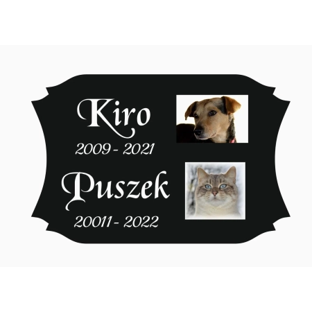 nagrobek dla zwierząt - tablica pamiątkowa + 2 zdjęcia